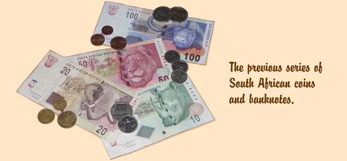 the previous series of South African coins and banknotes